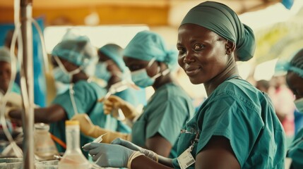 Medical staff working together in the workplace
