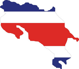 Costa Rica Flag in Map, Costa Rica Map with Flag, Country Map, Costa Rica Map with Flag, Nation Flag Costa Rica