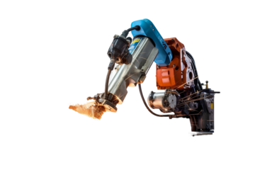 Precision Welding Equipment in Action on White Background