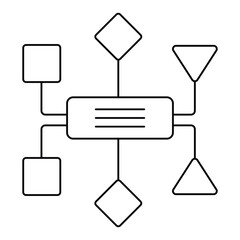 Part Work Icon Design. Represents Task Segmentation, Team Collaboration, Efficiency, Project Planning. Vector icon with editable Stroke.