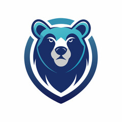 Fototapeta premium Minimalist Bear Logo Clean, Creative Icon on White Background, 2D Vector Art
