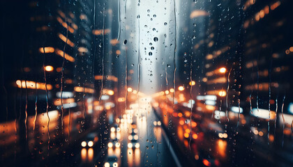 Obraz premium Raindrops on a window glass