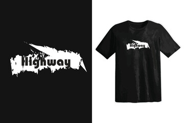 Fototapeta premium Highway typography t shirt design