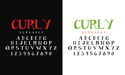 Classic curly college font alphabet. Varsity sport font in western style for baseball, football or basketball logo, brand and t-shirt. Athletic department typeface, varsity stylish font alphabet	