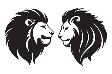 lion head silhouette vector illustration