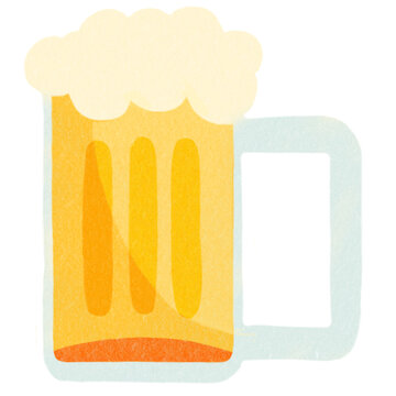 Drinks Glass of Beer Alcohol in Party Celebrate Hand Draw Illustration Kirin Draft 