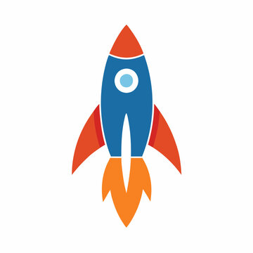 recommend clip art: Minimalist Rocket Logo - Vector Art on White Background