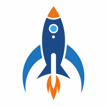recommend clip art: Minimalist Rocket Logo - Vector Art on White Background