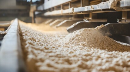 Flour Conveyor Belt in a Food Processing Plant