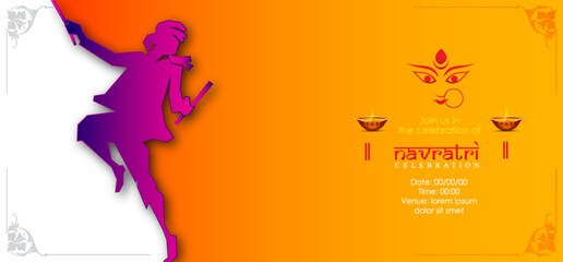 Abstract Dandiya night celebration on navratri.vector illustration