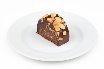 Chocolate Almond Pastry on White Plate