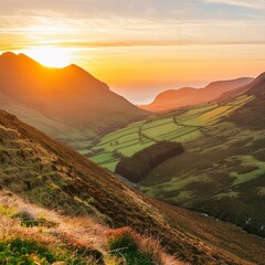 Fototapeta premium Sunset over the valley
