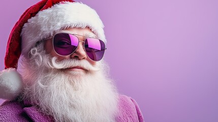Portrait trendy modern santa claus ,Christmas, on   background in studio	