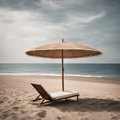 beach chairs and umbrella on the beach