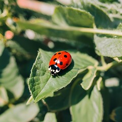 a ladybug on a flower / 무당벌레