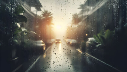 Raindrops on a window glass