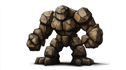 personagem de rpg, golem de pedra