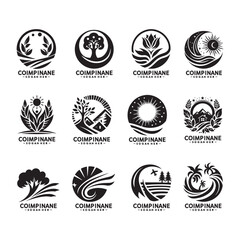 Company logo set Mega collection logo abstract geometric business logo