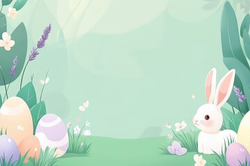 Obraz premium Spring Bunny Scene