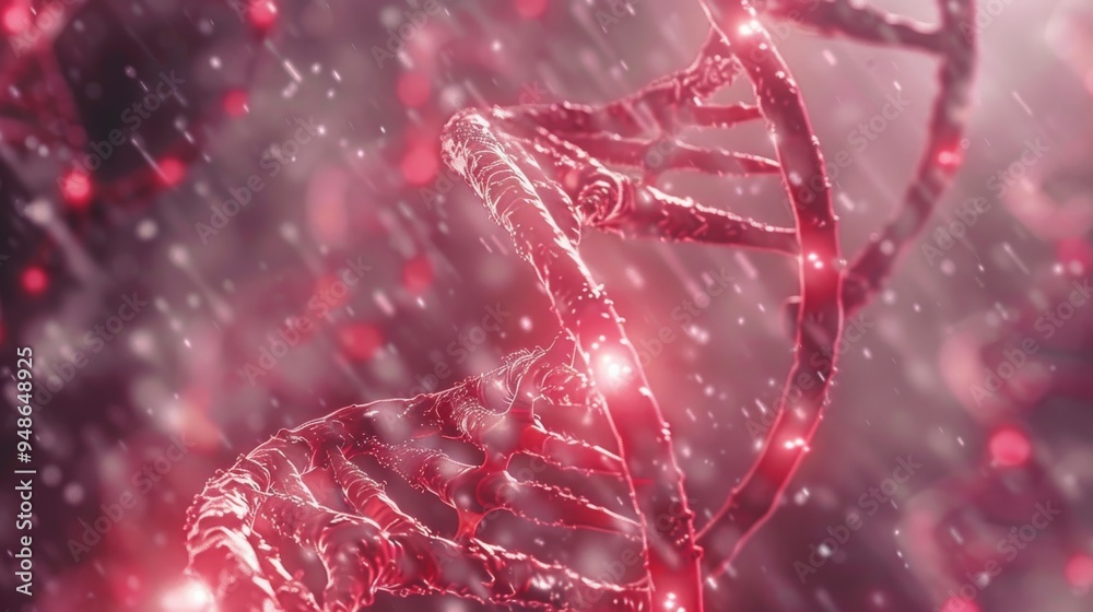 Poster Abstract DNA double helix structure with bokeh background.