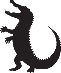 Silhouette of a Crocodile  vector art