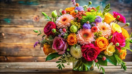 Beautiful bouquet of flowers with a variety of colors and textures, flowers, arrangement, vibrant, colorful, blooming, bouquet
