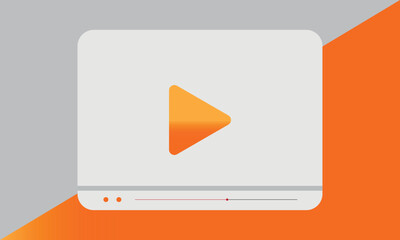 Simple video player design with a gradient orange play button.