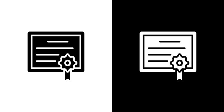 Certificate icon Flat fill set collection