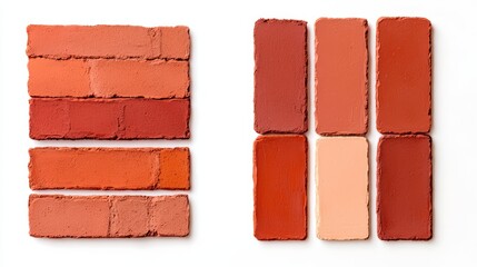 Obraz premium Warm brick red color palette, earthy and inviting hues, rustic swatch, isolated on white background