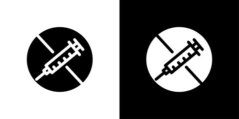 Obraz premium No vaccine icon Flat fill set collection