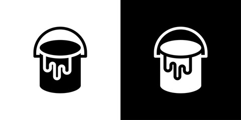 paint bucket icon Flat fill set collection
