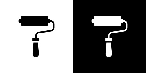 paint roller icon Flat fill set collection