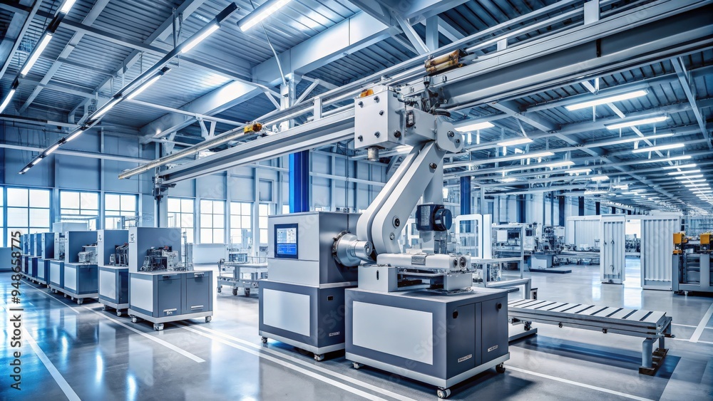 Aufkleber advanced printer technology with robotic automation in a modern manufacturing facility