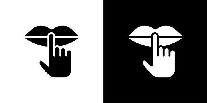 Please do quite pssst icon Flat fill set collection