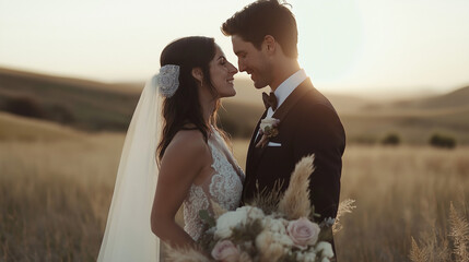 Besondere Momente im Leben. Hochzeit. Rente. Liebe. Brautkleid Ehepaar bei Hochzeit den Moment genießen Generative AI