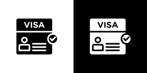 Start up visa icon Flat fill set collection