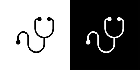 stethoscope icon Flat fill set collection