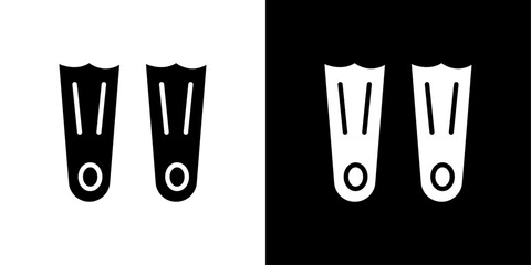Swimming flippers icon Flat fill set collection © Kajal
