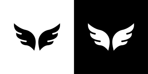 Wings icon Flat fill set collection