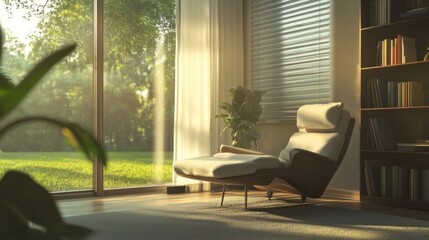 Obraz premium Relaxing in a Comfortable Chair with a View of Nature.