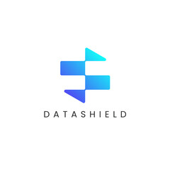 Data Shield Modern Logo Vector