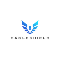 Eagle Shield Modern Logo Vector