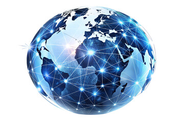 Glowing Digital World Network isolated on a White background 