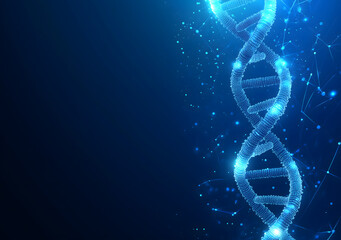 Obraz premium Abstract DNA blue background DNA Medical Science Banner Concept 