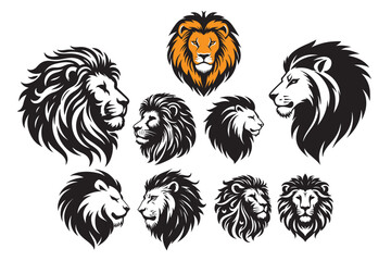 lion head silhouette vector illustration