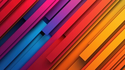 Obraz premium Abstract Geometric Pattern with Vibrant Diagonal Lines in Gradient Colors