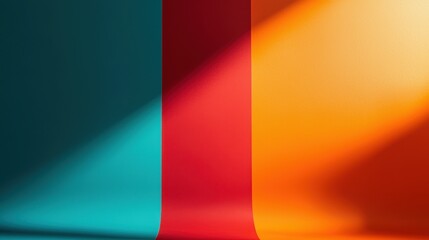 Obraz premium Colorful Abstract Art Highlighting Blue, Red, and Orange Light and Shadows