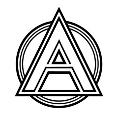 Minimalistic Modern Letter A Logo Design with Geometric Shapes and Negative Space
