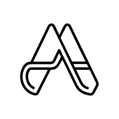 Minimalistic Modern Letter A Logo Design with Geometric Shapes and Negative Space