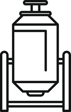 recommend clip art: Line drawing of an industrial mixer machine used for mixing ingredients in a production line